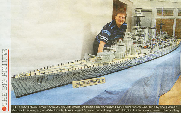 HMS Hood Lego model by Edwin Diment